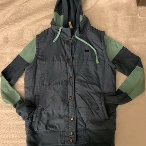 RVCA Vest Sweater with Hoodie